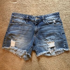 Distressed Denim Shorts